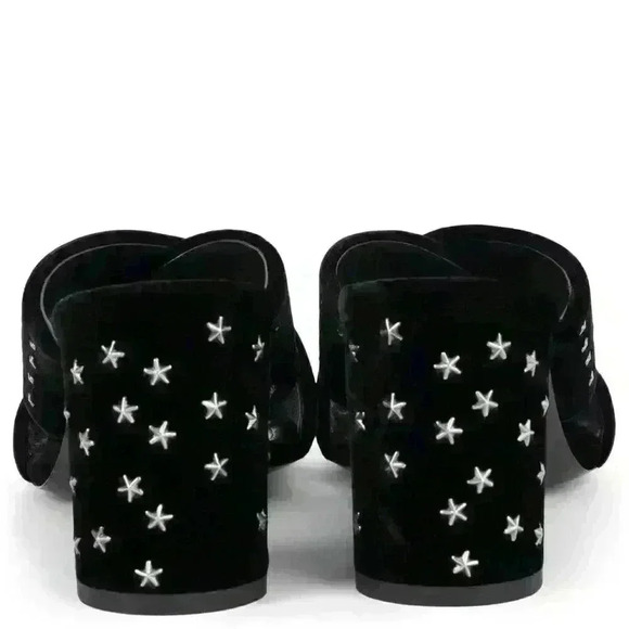 SAINT LAURENT  Lou Lou Star Stud Velvet Mules - Picture 9 of 14